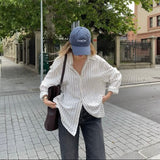 White  striped shirt | Vintage shirt | womens