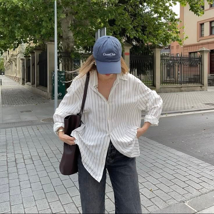 White  striped shirt | Vintage shirt | womens