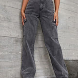 High waist cargo jeans | womens